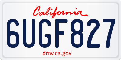 CA license plate 6UGF827