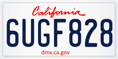 CA license plate 6UGF828