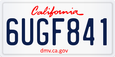 CA license plate 6UGF841