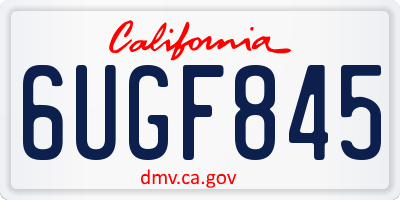 CA license plate 6UGF845