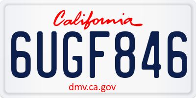 CA license plate 6UGF846