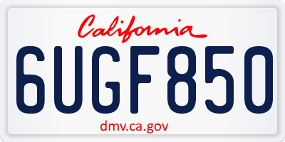 CA license plate 6UGF850