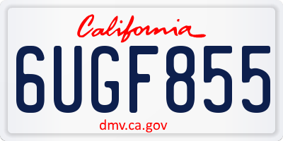 CA license plate 6UGF855
