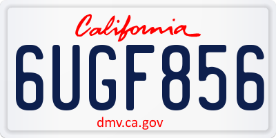 CA license plate 6UGF856