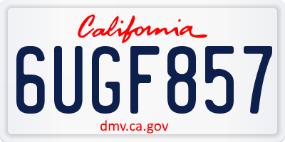 CA license plate 6UGF857