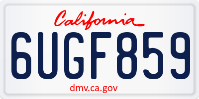 CA license plate 6UGF859