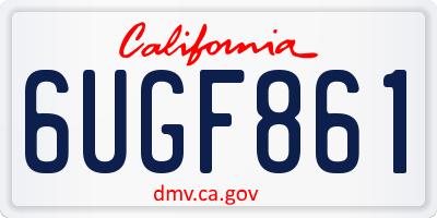 CA license plate 6UGF861