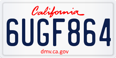 CA license plate 6UGF864