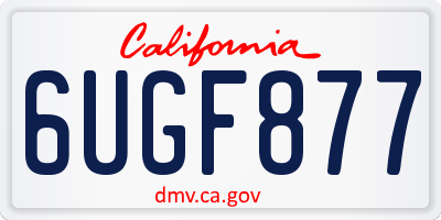 CA license plate 6UGF877
