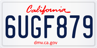 CA license plate 6UGF879