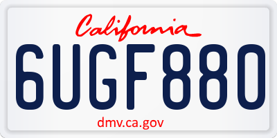 CA license plate 6UGF880