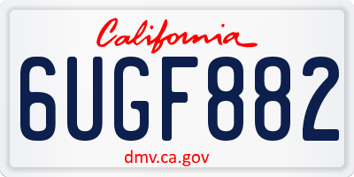 CA license plate 6UGF882