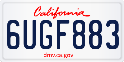 CA license plate 6UGF883