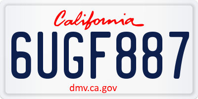 CA license plate 6UGF887