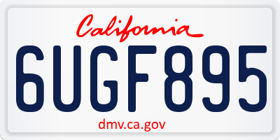 CA license plate 6UGF895