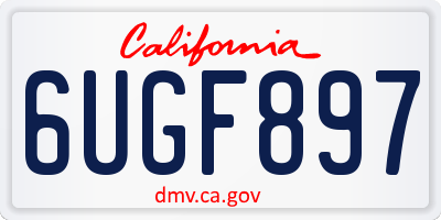CA license plate 6UGF897