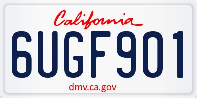 CA license plate 6UGF901