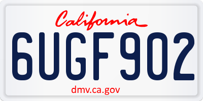 CA license plate 6UGF902