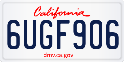 CA license plate 6UGF906