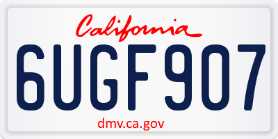 CA license plate 6UGF907