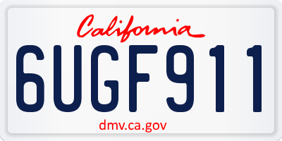 CA license plate 6UGF911