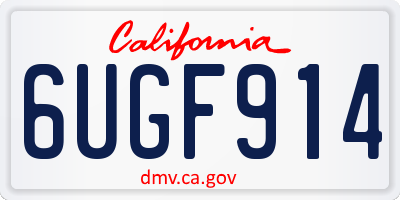 CA license plate 6UGF914