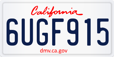 CA license plate 6UGF915