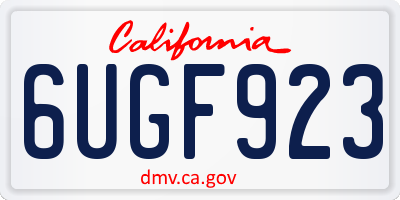 CA license plate 6UGF923