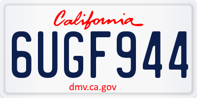 CA license plate 6UGF944