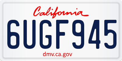 CA license plate 6UGF945