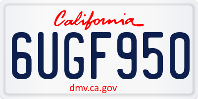 CA license plate 6UGF950