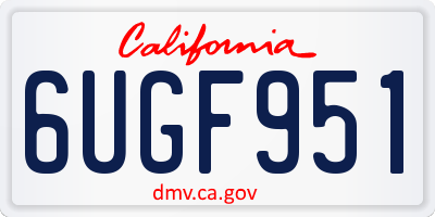 CA license plate 6UGF951