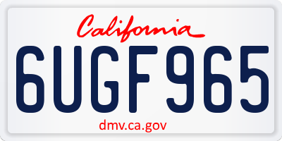CA license plate 6UGF965