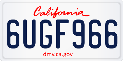 CA license plate 6UGF966