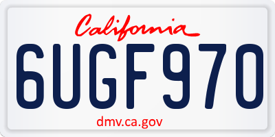 CA license plate 6UGF970