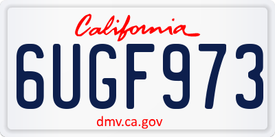 CA license plate 6UGF973
