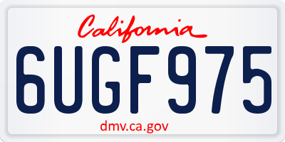 CA license plate 6UGF975