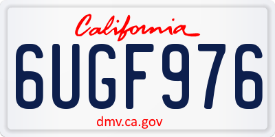 CA license plate 6UGF976