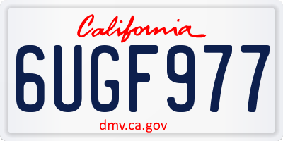 CA license plate 6UGF977