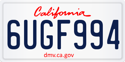 CA license plate 6UGF994