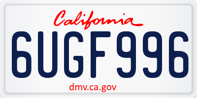 CA license plate 6UGF996
