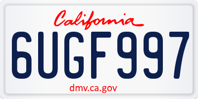 CA license plate 6UGF997