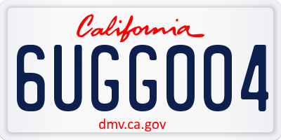 CA license plate 6UGG004