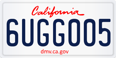 CA license plate 6UGG005