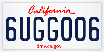 CA license plate 6UGG006