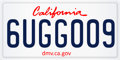 CA license plate 6UGG009