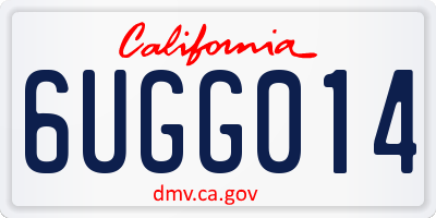 CA license plate 6UGG014