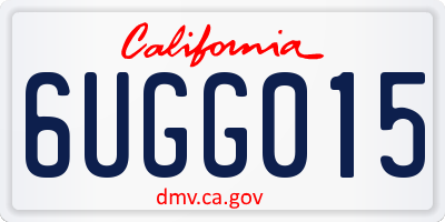 CA license plate 6UGG015
