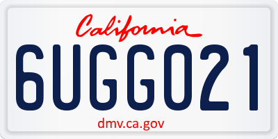 CA license plate 6UGG021