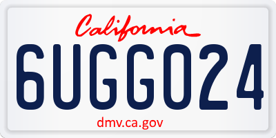 CA license plate 6UGG024